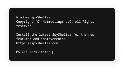 PC SpyShelter Antispyware Terminal Screenshot